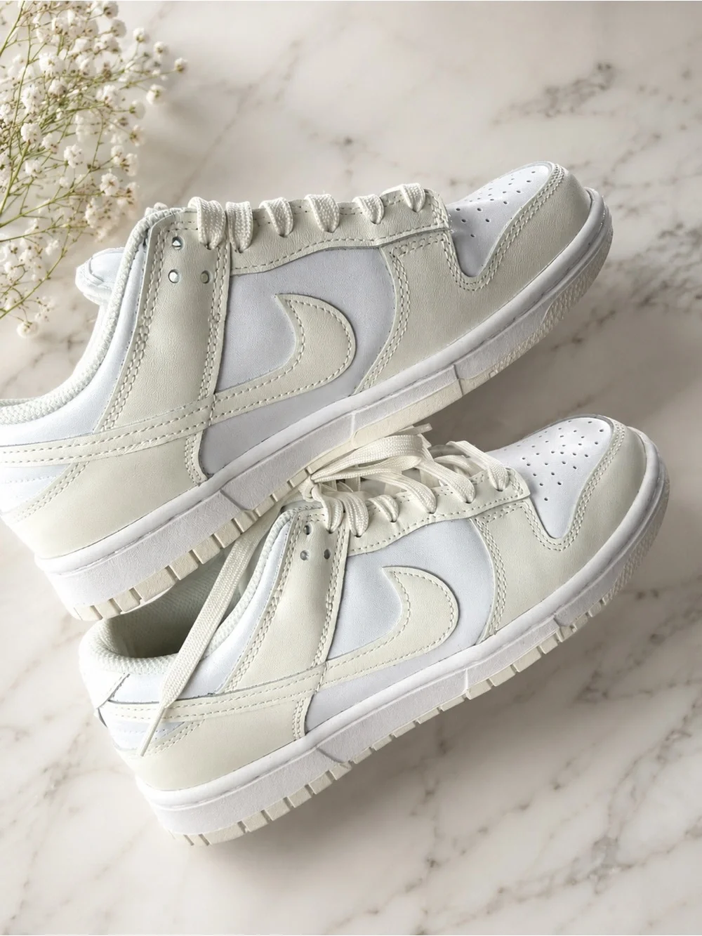 Nike Low-Top All-White Leather Sneakers